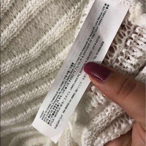 Theory White Sughero long sleeves sweater - Picture 9 of 12